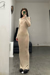 Marc le bihan shoulder lace long -sleeved dress 2864 tilleul